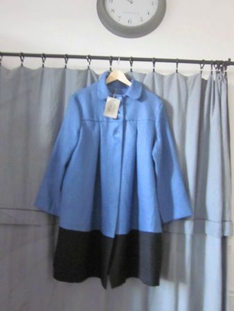 manteau d'été bicolore en lin bleu france et noir (18)