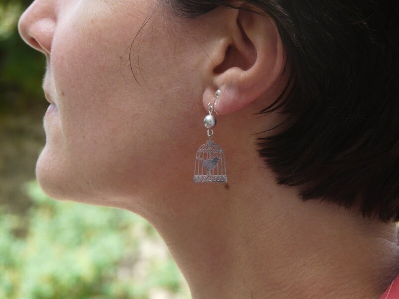 Boucles d'oreilles Cage à Oiseau