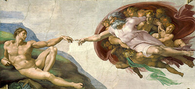 Creation of Adam Painting Michelangelo
