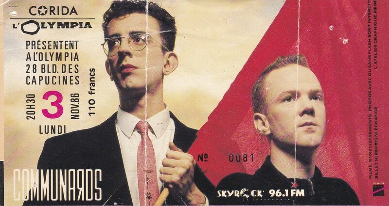 The Communards, L'Olympia, november 1986 (ticket)