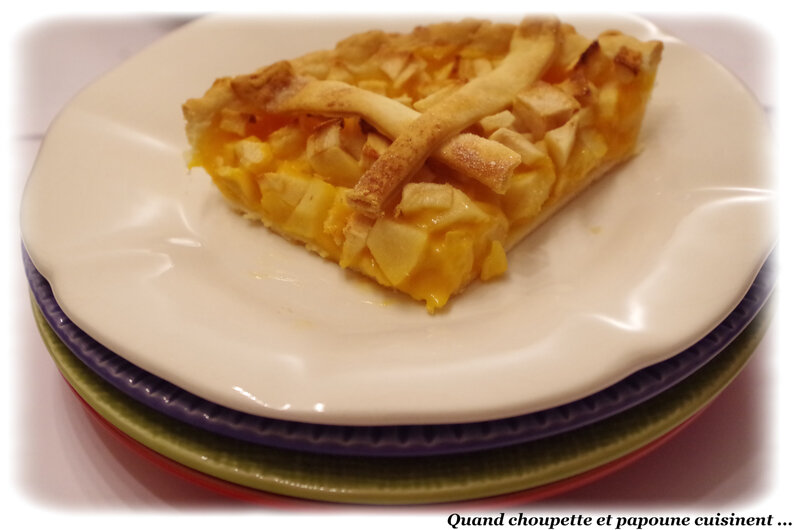 tarte aux pommes et crème d'abricot-9270