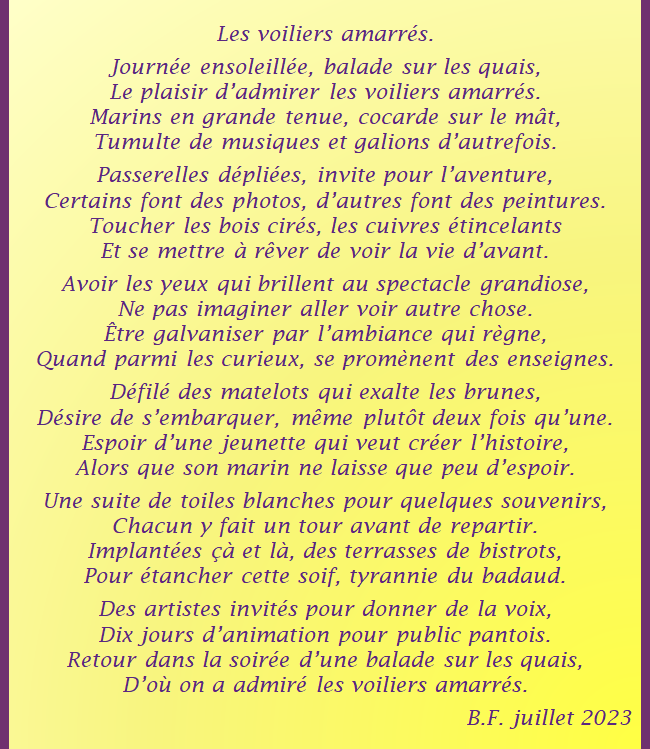 Les voiliers amarrés m34