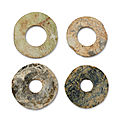 Four hardstone bi discs, Neolithic period, <b>4th</b> <b>millennium</b> <b>BC</b>