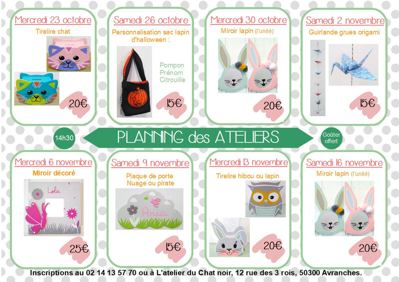 Planing ateliers oct nov