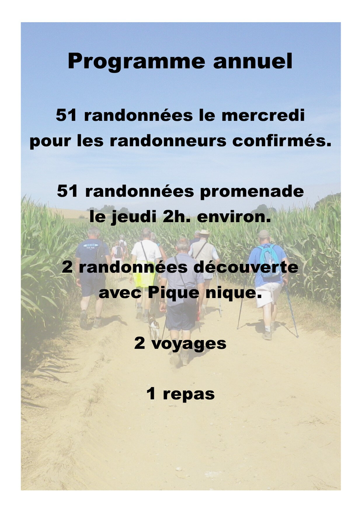 Programme des activités Les Randonneurs de Doullens et Brévillers