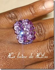 parrure en violet  élément 1 bague pavé voilette en 2 tons