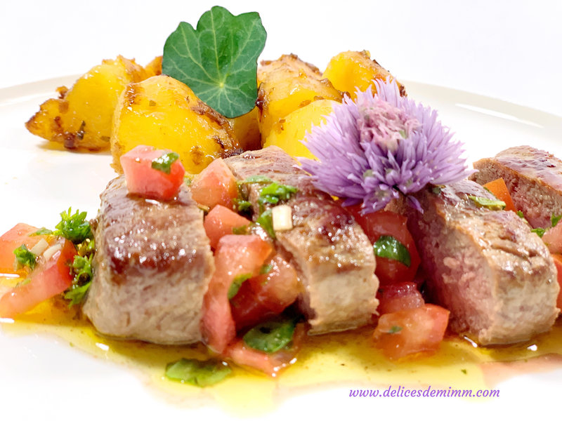 Filet d’agneau et sa sauce vierge 3