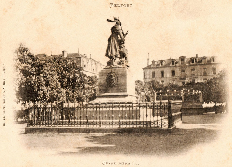 Belfort CPA Statue Quand-Même 1898-1903c BF