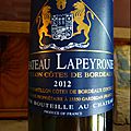 Castillon-Côtes de Bordeaux : Beynat <b>cuvée</b> <b>Léonard</b> 2011 et Lapeyronie 2012