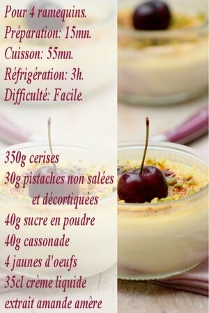 recette crème brûlée cerises