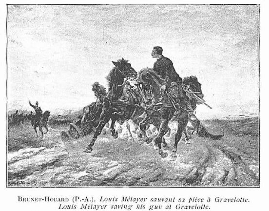 Brunet-Houard, Louis Métayer sauvant sa pièce à Gravelotte 1903