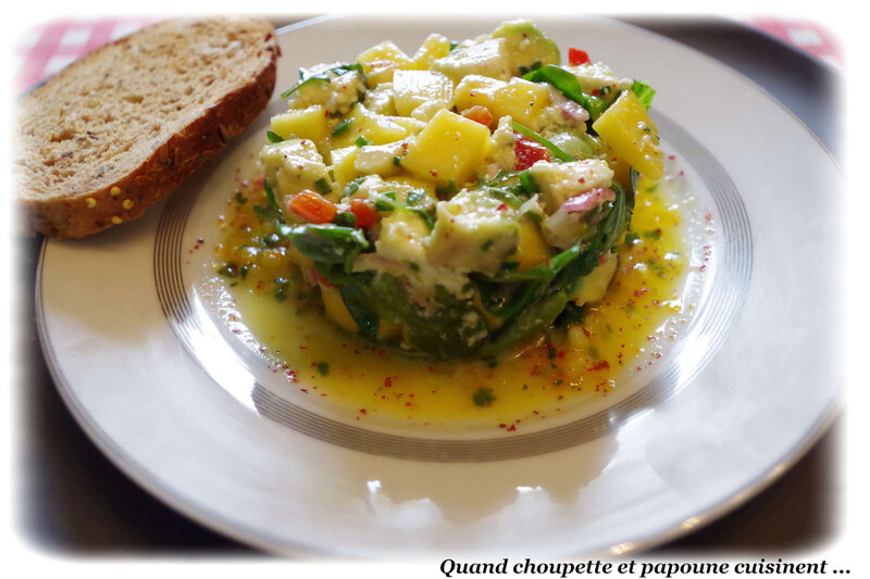 tartare de mozzarella di bufala à la mangue, avocat et roquette-6042