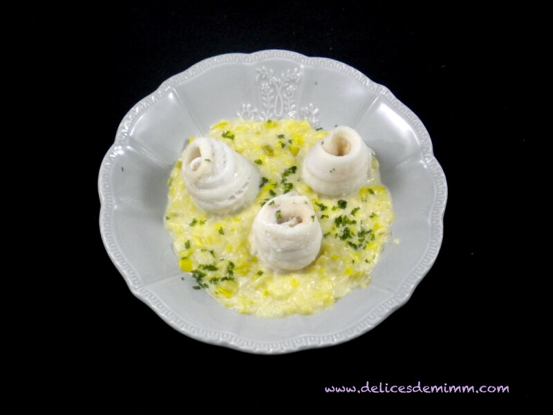 Roulades de filets de sole à la fondue de poireaux 4