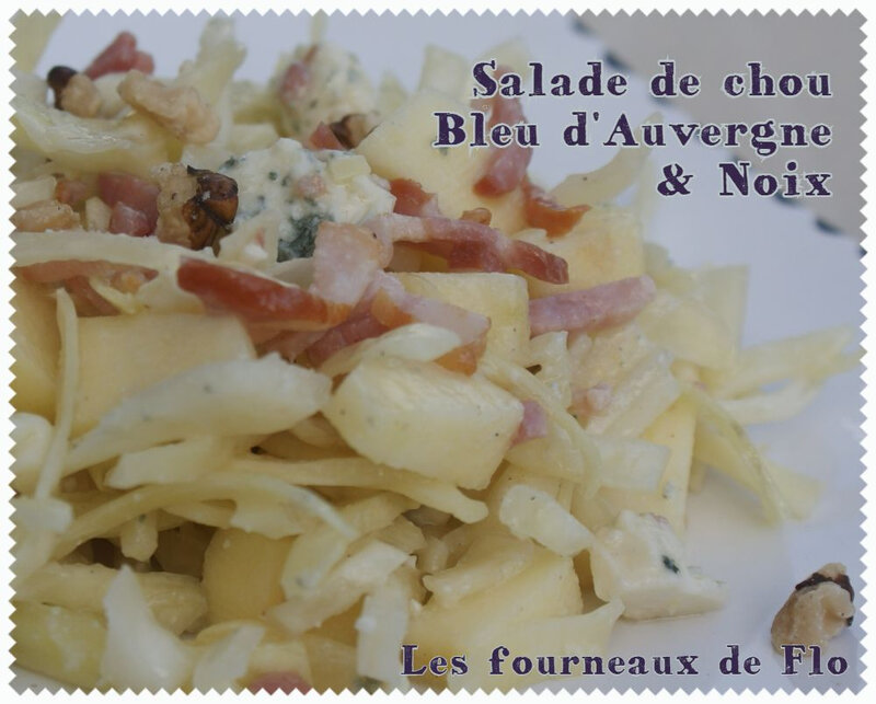 Salade de chou, bleu d'Auvergne & noix (montage)