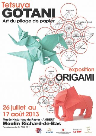 s-affiche exposition Origami Tetsuya GOTANI au musée historique de papier à Ambert 2013