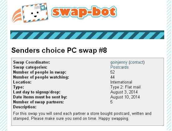 2014 0803 Swap-Bote - Senders choice PC swap No 8