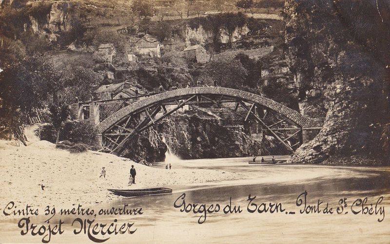 St Chély du Tarn - Construction du pont (carte photo) 02_InPixio