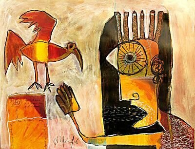 DEPADOVA Dialogue avec l'oiseau 2006 50 x 65