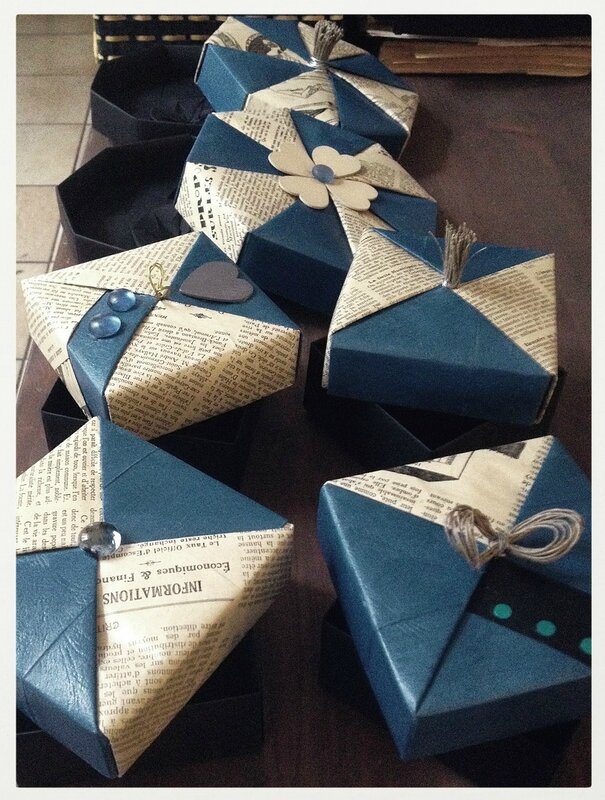 boite cadeau origami bleue