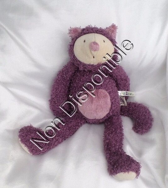 Doudou Peluche Chat Mia les Zazous Mauve Moulin Roty