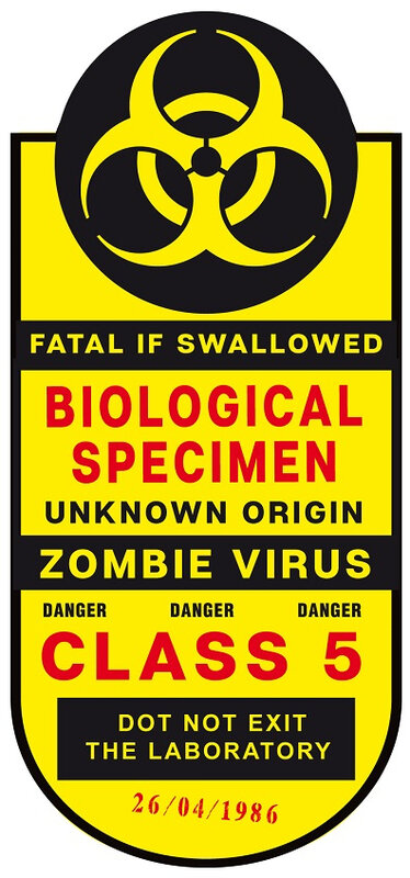 label biohazard zombie halloween virus