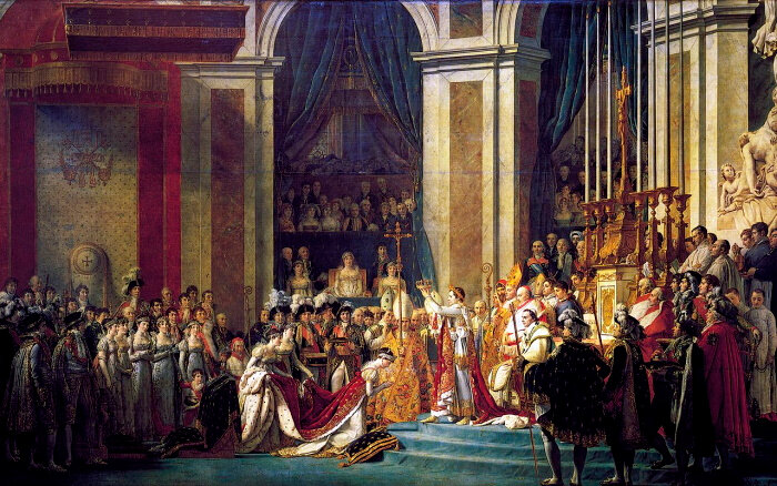 Sacre de Napoléon et Joséphine par Jacques-Louis David en 1804