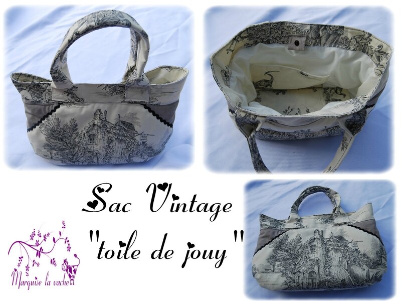 sac vintage toile de jouy