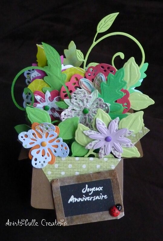 Card-in-a-box panier de fleurs - face