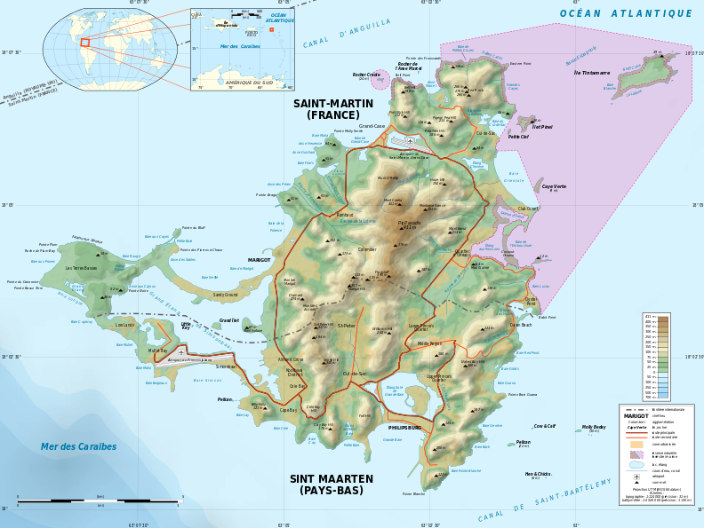Saint-Martin Island topographic map-fr(auteur Eric Gaba – Wikimedia Commons user Sting)