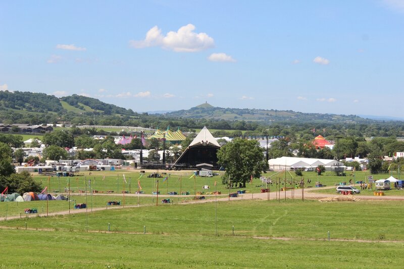 Glastonbury festiva2014 Pyramid stage the Tor camping vide