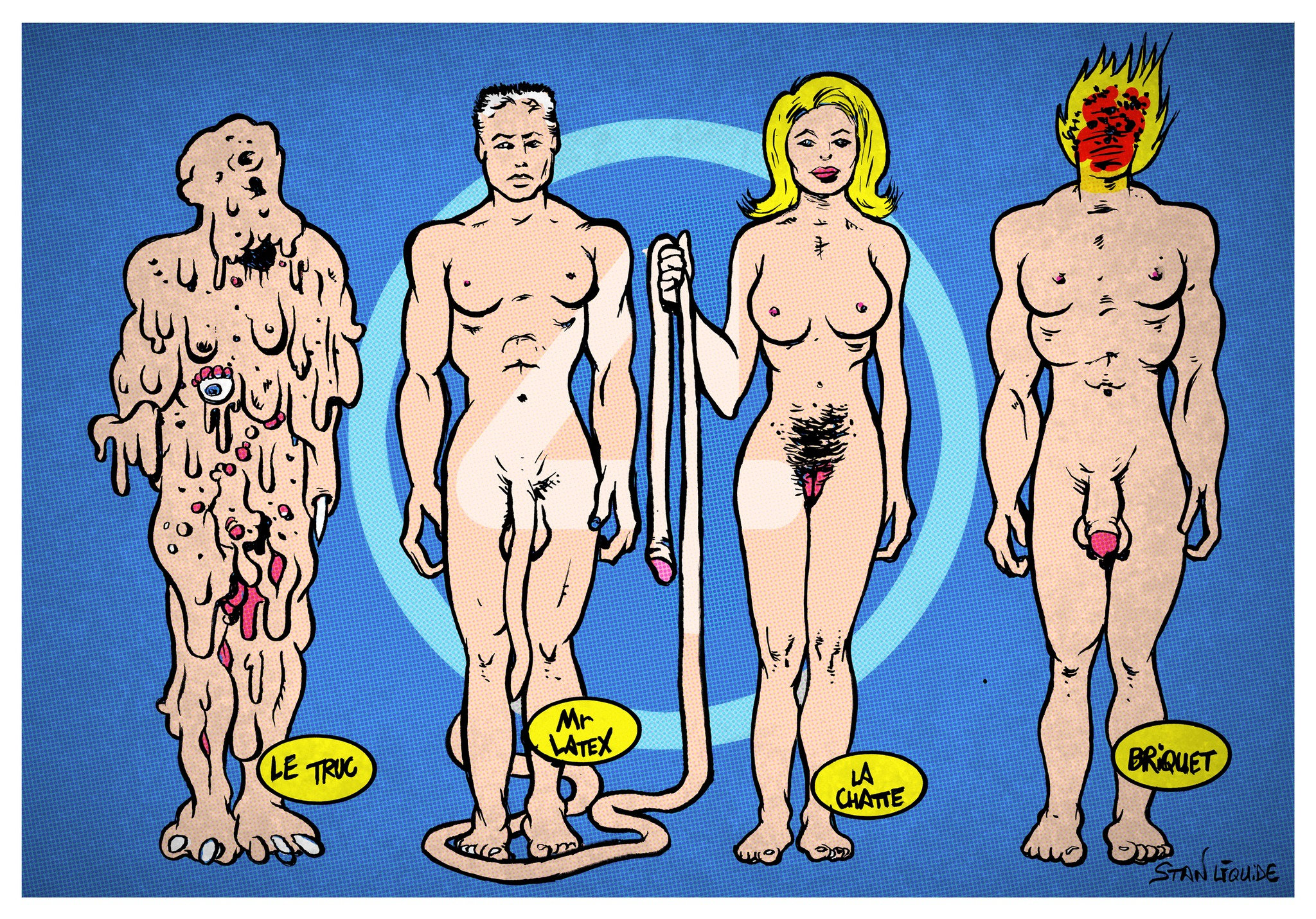 Les 4 naturistes, par Le Liquide de la tête