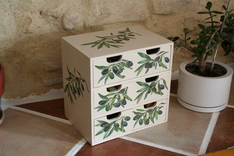 Bloc tiroirs olive
