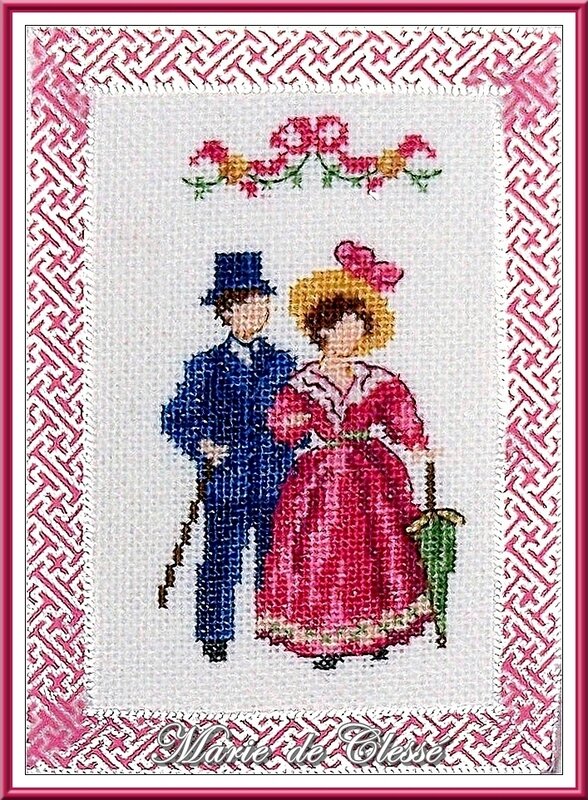 Cadre Romantique rectangulaire 21,2x14,5cm-7,5x10,5cm Couple au parapluie (1)