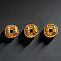 Three rare gold offering coins, <b>Northern</b> <b>Song</b> <b>dynasty</b> (AD 960-1127)