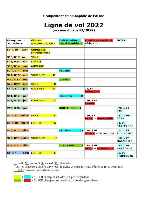 ligne de vol 23 mars 22