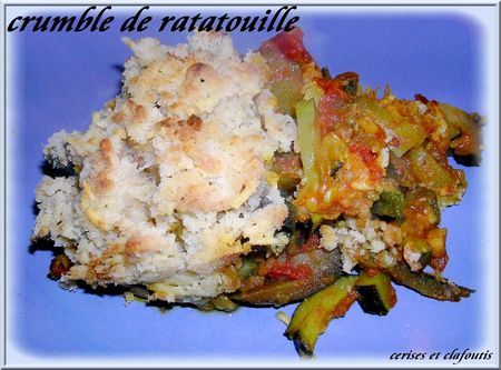 CRUMBLE DE RATATOUILLE recettes legumes CRUMBLE DE RATATOUILLE