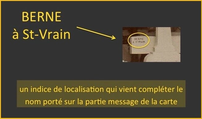 mention Berne à Saint-Vrain sur la stèle avec entour