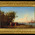 <b>Félix</b>-François Georges <b>Ziem</b> (1796-1875 · French), Embarquement à bord de gondole à Venise (Boarding the Gondola to Venice)