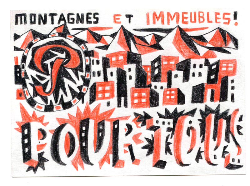montagnes et immeubles