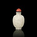 A fine white nephrite snuff bottle. <b>Possibly</b> <b>Imperial</b>, 1750-1820