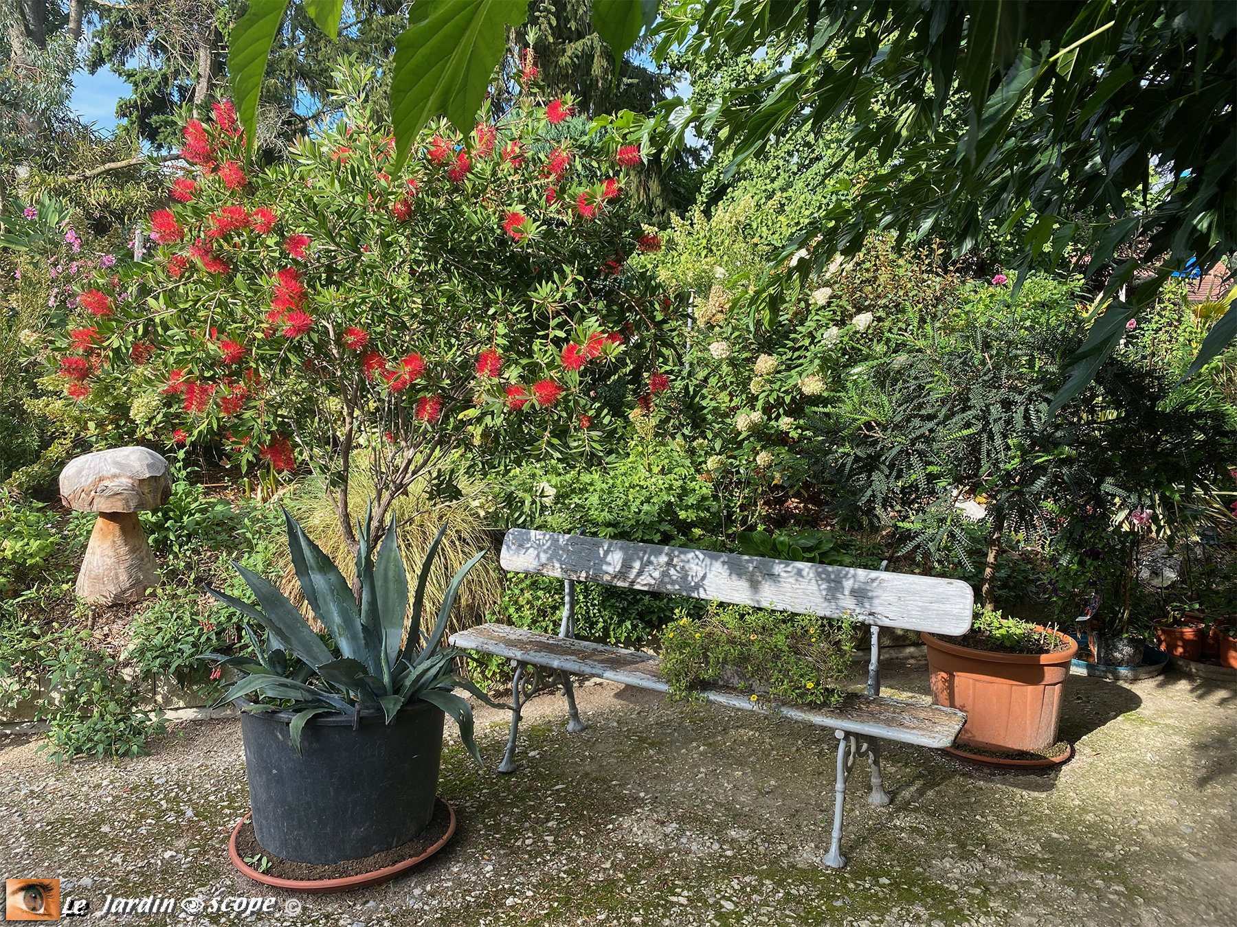 Banc en bois pieds fonte chez Caroline et Claude (45)