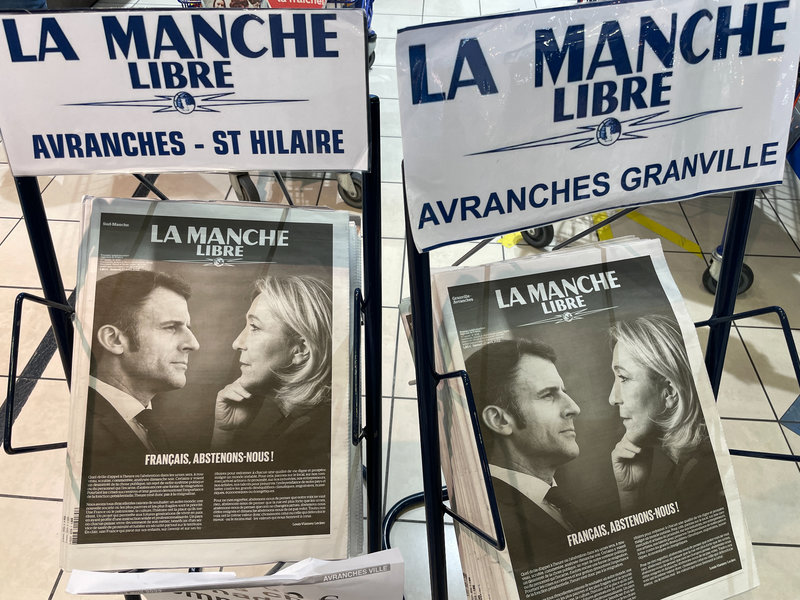 La Manche Libre_hebdomadaire_français abstenons-nous_présidentielle_2022_polémique_centre Leclerc_Avranches