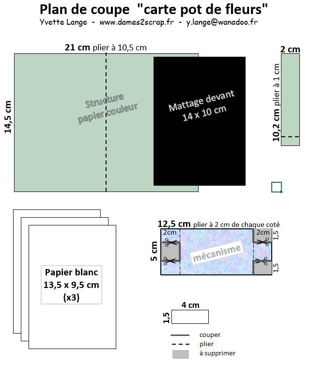 plan de coupe carte pot de fleurs