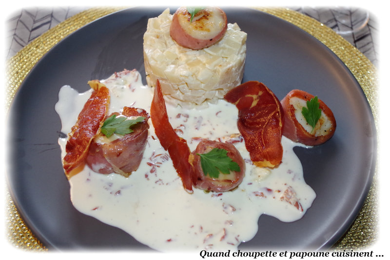 noix de coquilles Saint-jacques au jambon de Luxeuil et céleri en risotto-1943