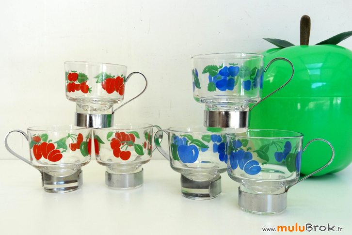 TASSE-VERRE-Fruits-POMME-VERTE-Vintage-muluBrok
