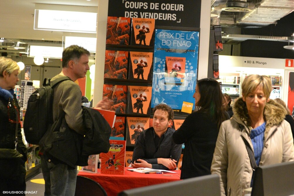 Blateman et Bobine FNAC Toison d'Or Bruxelles