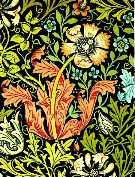 couleur vert papier peint de William Morris 1896