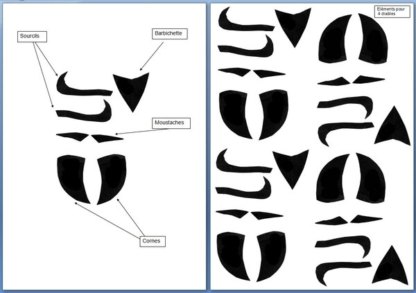 122_Masques_Diable_Planches modèles à découper