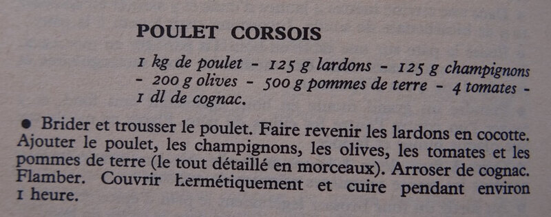 Poulet corsois - recette