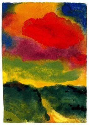 Emil_Nolde_Green_Landscape_with_Red_Cloud